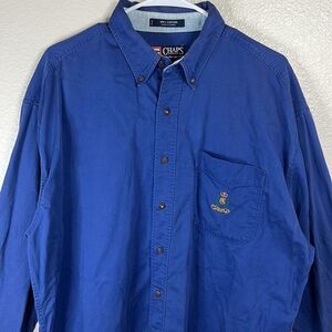 Chaps Ralph Lauren Blue Button Down Shirt Size: L